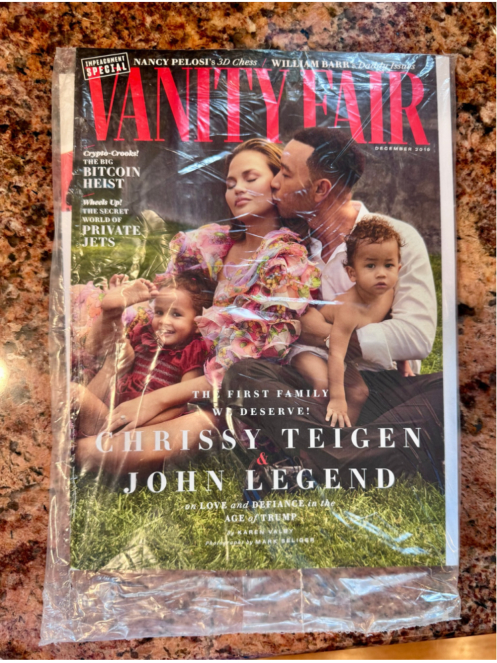 Chrissy Teigen & John Legend Vanity Fair Magazine December 2019 original package